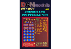 Декаль 1/48 Розпізнавальні знаки ВПС України + варіант "Привид Києва" DANModels 48001