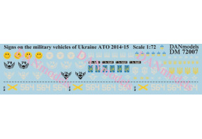 Декаль 1/72 Знаки на військовій техніці України АТО 2014-15 DANModels 72007