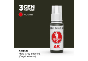 Акрилова фарба GREY BASE #2 GREY UNIFORM – СІРА БАЗА #1 ЗЕЛЕНА УНІФОРМА АК-інтерактив AK11423