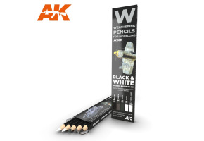 Watercolor pencil set Black and White / Набір олівців: чорний та білий