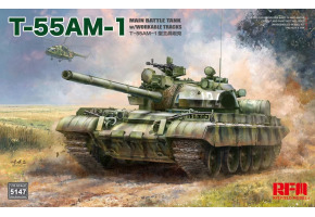 Збірна модель 1/35 Основний бойовий танк Т-55 АМ-1 з робочими гусеницями РФМ RM-5147