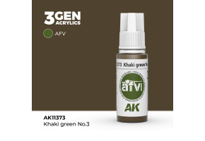 Акрилова фарба KHAKI GREEN NO.3 / Зелений хакі - AFV АК-interactive AK11373