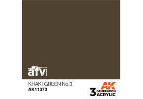 Акрилова фарба KHAKI GREEN NO.3 / Зелений хакі - AFV АК-interactive AK11373