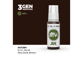 Акрилова фарба S.C.C. NO.1A VERY DARK BROWN / Темно-коричневий - AFV АК-інтерактив AK11384