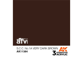 Акриловая краска S.C.C. NO.1A VERY DARK BROWN / Тёмно - коричневый – AFV АК-интерактив AK11384