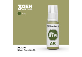 Акрилова фарба SILVER GREY NO.28 / Срібно-сірий – AFV АК-interactive AK11374