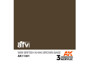 Акриловая краска BRITISH KHARI BROWN BASE WWI / Британский хаки времен WWI АК-интерактив AK11301