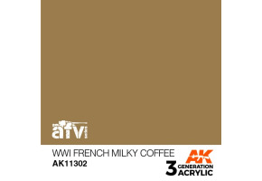 Акриловая краска WWI FRENCH MILKY COFFEE / Кофе с молоком Франция  – AFV АК-интерактив AK11302