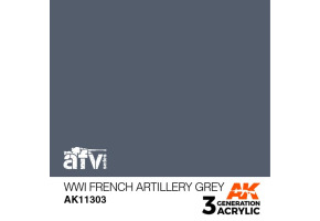 Акриловая краска WWI FRENCH ARTILLERY GRAY / Артилерийский серый Франция – AFV АК-интерактив AK11303