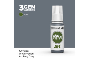 Акрилова фарба WWI FRENCH ARTILLERY GRAY / Артилерійський сірий Франція - AFV AK-interactive AK11303