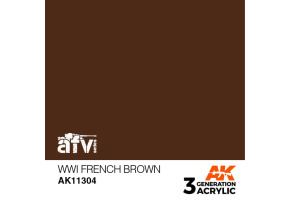 Акриловая краска WWI FRENCH BROWN / Коричневый (Франция) 1 Мировая война – AFV АК-интерактив AK11304