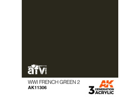 Акриловая краска WWI FRENCH GREEN 2 / Зелёный №2 Франция 1 Мировая война – AFV АК-интерактив AK11306
