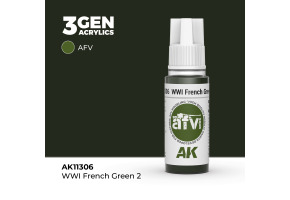 Акрилова фарба WWI FRENCH GREEN 2 / Зелений №2 Франція 1 Світова війна – AFV АК-interactive AK11306