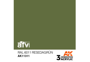 Акриловая краска RAL 6011 RESEDAGRÜN Желтовато - зелёный №2 – AFV АК-интерактив AK11311