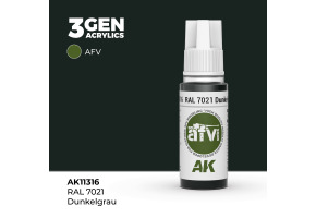 Акрилова фарба RAL 7021 DUNKELGRAU / Темно-сірий – AFV АК-interactive AK11316