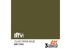 Акрилова фарба OLIVE DRAB BASE / Тьмяно - оливковий базовий - AFV АК-interactive AK11334