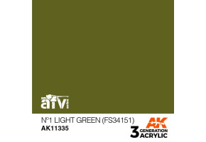 Acrylic paint Nº1 LIGHT GREEN  - AFV (FS34151) AK-interactive AK11335