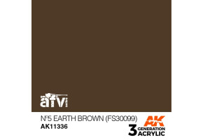 Acrylic paint Nº5 EARTH BROWN – AFV (FS30099) AK-interactive AK11336