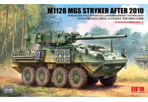 Scale model 1/35 M1128 MGS Stryker after 2010 with a 3D-printed barrel and MILES (Multifunctional Integrated Laser Fire System) RFM RM-5148