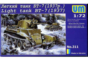 Збірна модель 1/72 Колісно-гусеничний танк БТ-7 UniModels 311