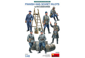Збірна модель 1/48 Фігури Фінські та радянські пілоти часів Другої світової війни з аксесуарами (6 фігурок) MiniArt 49022