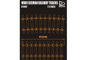 Збірна модель 1/72 Німецькі залізничні колії  (включає 4 колії,   35см ) T-Model A72003