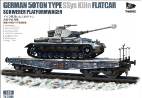 Німецька важка платформа-вагон 1/35 типу SSyms вантажопідйомністю 50 тонн T-Model TK3504