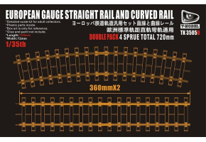Збірна модель 1/35 Рейки для європейської залізниці (прямі та зігнуті) 720мм T-Model TK3505D