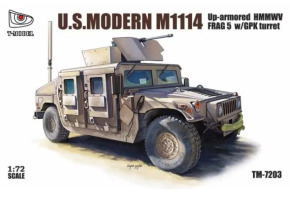 Збірна модель 1/72 Бронеавтомобіль U.S.HMMWV M1114 FRAG5 з туреллю GPK Turret T-Model TM7203