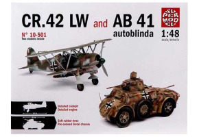 Збірна модель 1/48 Набір CR.42 LW and AB 41 Autoblinda Italeri 10-501