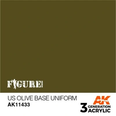 Акриловая краска US OLIVE BASE UNIFORM –  ОЛИВКОВАЯ УНИФОРМА США FIGURE АК-интерактив AK11433 детальное изображение Figure Series AK 3rd Generation
