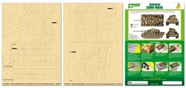 Airbrush CAMO-MASK for 1/35 King Tiger (Prosche Turret) Camo Scheme 1 детальное изображение Маски Афтермаркет