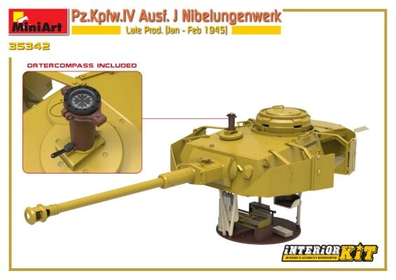 Scale model 1/35 German tank Pz.Kpfw.IV Ausf. J Nibelungenwerk Late Prod. (Jan – Feb 1945) Miniart 35342 детальное изображение Бронетехника 1/35 Бронетехника