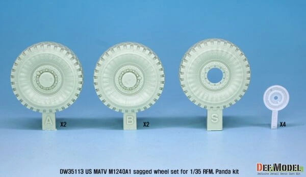 US M1240A1 M-atv Sagged wheel set ( for RFM 1/35) детальное изображение Смоляные колёса Афтермаркет