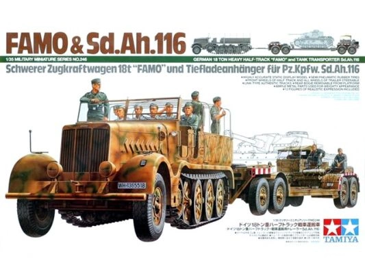 Scale model 1/35 Tractor with trailer FAMO &amp; Sd. Ah. 116 Tamiya 35246 детальное изображение Бронетехника 1/35 Бронетехника
