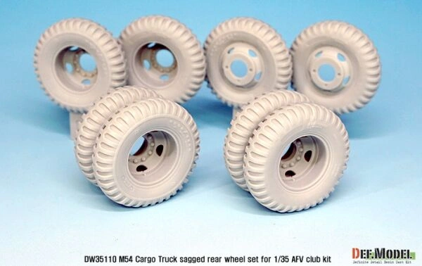 US M54A2 Cargo Truck Sagged Rear wheel set-Heavy load ( for AFV club 1/35) детальное изображение Смоляные колёса Афтермаркет