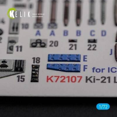 KI-21 декаль интерьер для комплекта ICM 1/72 KELIK K72107 детальное изображение 3D Декали Афтермаркет