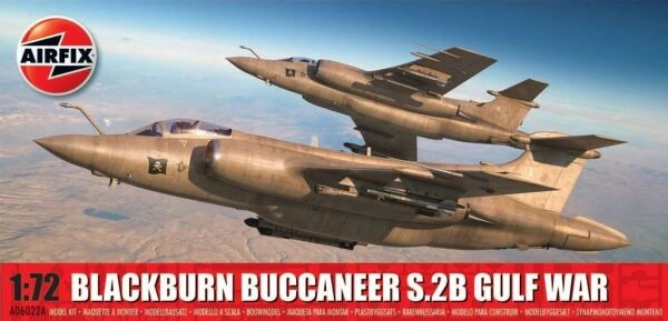 Сборная модель 1/72 британский палубный самолет Blackburn Buccaneer S.2B Gulf War Аирфикс A06022A детальное изображение Самолеты 1/72 Самолеты