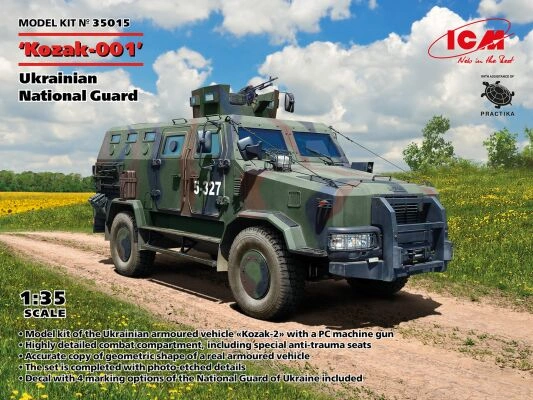 Збірна модель 1/35 «Козак-001» Український бронеавтомобіль Національної гвардії України ICM 35015 детальное изображение Бронетехника 1/35 Бронетехника