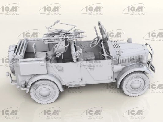 Scale model 1/35 German anti-aircraft vehicle le.gl.Einheitz-Pkw Kfz.4 ICM 35584 детальное изображение Автомобили 1/35 Автомобили