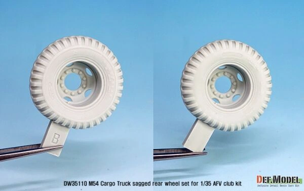 US M54A2 Cargo Truck Sagged Rear wheel set-Heavy load ( for AFV club 1/35) детальное изображение Смоляные колёса Афтермаркет