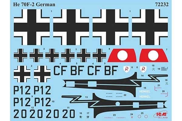 Heinkel He 70F-2 Немецкий самолет-разведчик  детальное изображение Самолеты 1/72 Самолеты