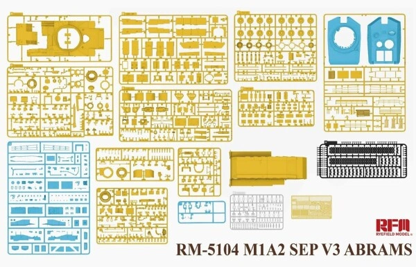Scale model 1/35 Tank M1A2 SEP V3 Abrams RFM RM-5104 детальное изображение Бронетехника 1/35 Бронетехника