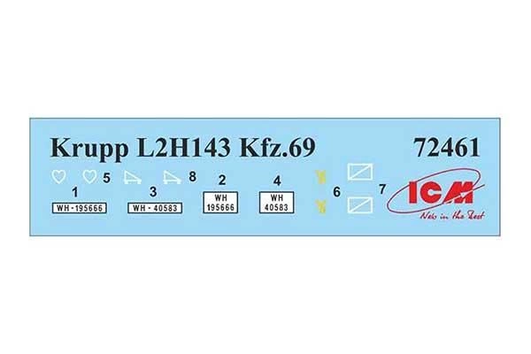 Збірна модель 1/72 Німецький артилерійський тягач Крупп L2H143 Kfz.69 з Pak 36 ICM 72461 детальное изображение Автомобили 1/72 Автомобили