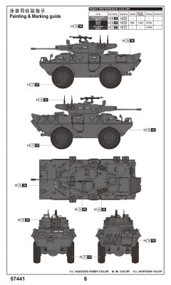 Збірна модель 1/72 Американський колісний бронеавтомобіль V-150 Commando з гарматою 20-мм Trumpeter 07441 детальное изображение Бронетехника 1/72 Бронетехника