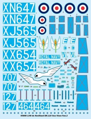 Сборная модель 1/48 Самолет de Havilland DH.110 Sea Vixen Faw.2 Трумпетер 05808 детальное изображение Самолеты 1/48 Самолеты