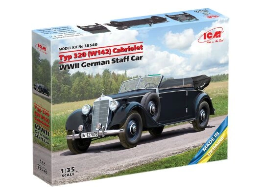 Збірна модель1/35 Німецький штабний автомобіль Кабріолет Typ 320 (W142) ICM 35540 детальное изображение Автомобили 1/35 Автомобили