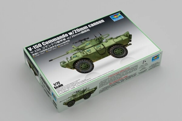 Збірна модель 1/72 Американський колісний бронеавтомобіль V-150 Commando з гарматою 20-мм Trumpeter 07441 детальное изображение Бронетехника 1/72 Бронетехника