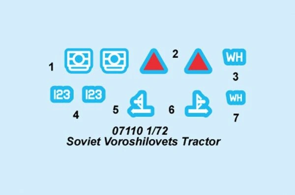 Assembly model 1/72 Soviet tractor Voroshilovets Trumpeter 07110 детальное изображение Бронетехника 1/72 Бронетехника