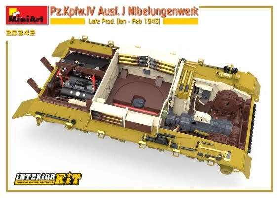Scale model 1/35 German tank Pz.Kpfw.IV Ausf. J Nibelungenwerk Late Prod. (Jan – Feb 1945) Miniart 35342 детальное изображение Бронетехника 1/35 Бронетехника